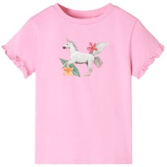Tricou pentru copii cu m&acirc;neci scurte, roz aprins 140