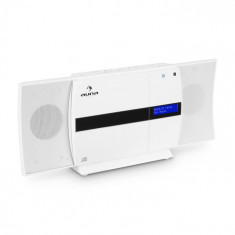 Auna V-20 DAB, sistem stereo vertical, bluetooth, NFC, CD, USB, MP3, DAB +, culoare alba foto