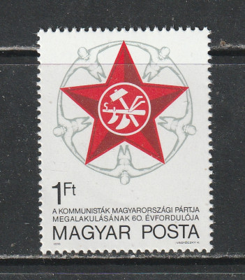 Ungaria 1978 - A 50-a Aniversare a Partidului Comunist Ungar 1v MNH foto