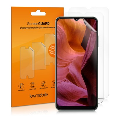 Set 3 Folii de protectie pentru Samsung Galaxy A22 5G, kwmobile, Fata, Transparenta, 55246.1 foto