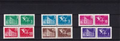 ROMANIA 1967 PORTO DUBLE CULORI SCHIMBATE FILIGRAN R.P.R. SERIE MNH foto