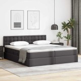 Cumpara ieftin Pat cu storage cu headboard Gri 180 x 200 cm Piele artificiala