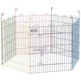 Gard pentru Caini cu 6 Panouri cu Inchidere cu Zavor, Gard pentru Caini Talie Medie din Metal, &Oslash;120x60 cm, Multicolor PawHut | Aosom RO