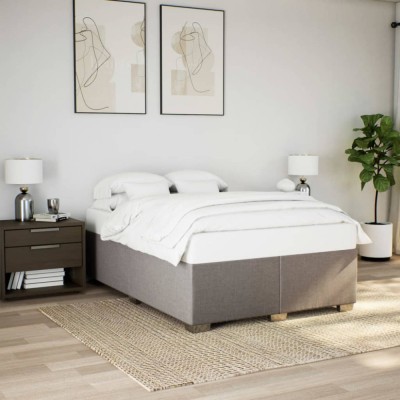 vidaXL Cadru de pat fără saltea, gri taupe, 140x200 cm, textil 3284482 foto
