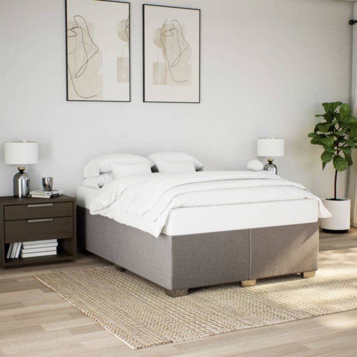 vidaXL Cadru de pat fără saltea, gri taupe, 140x200 cm, textil 3284482