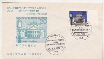 bnk fil Germania RFG 1964 - capitalele landurilor - Munchen - FDC foto