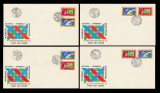 1974 Romania - FDC Colaborarea Intereuropeana x 4 varietati pozitionare, LP 845, Romania de la 1950, Organizatii internationale