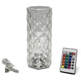 Cumpara ieftin Lampa Ambientala LED, cu Telecomanda, Control prin Atingere, 16 Moduri Iluminare, Cristal Acrilic, pentru Decor, Masa, Birou, Cablu USB Inclus, 21.5 x