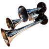 Claxon electropneumatic cu 3 goarne cromate 12/24V - 30cm Garage AutoRide
