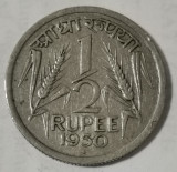 SV * India 1/2 RUPIE * HALF RUPEE 1950 * Administratia Britanica post WWII, Asia, Nichel