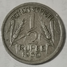 SV * India 1/2 RUPIE * HALF RUPEE 1950 * Administratia Britanica post WWII