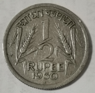 SV * India 1/2 RUPIE * HALF RUPEE 1950 * Administratia Britanica post WWII foto