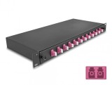 Splice Box fibra optica 19&quot;/1U cu 12 x LC Duplex OM4, Delock 67005
