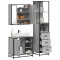 vidaXL Set mobilier de baie, 3 piese, gri sonoma, lemn prelucrat 3301148