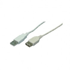 Cablu prelungitor, Logilink, USB2.0 tata/fema, 5m, CU0012, Gri