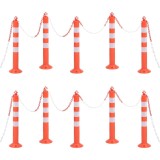 Cumpara ieftin Borna de control trafic cu lant, 10 buc., 75 cm, PE