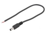 Cablu Alimentare DC 5,5/2,1mm 0,25m Negru