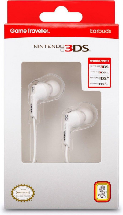 Casti / Earbuds Game Traveller , Nintendo 3DS - Albe - 0663293105793