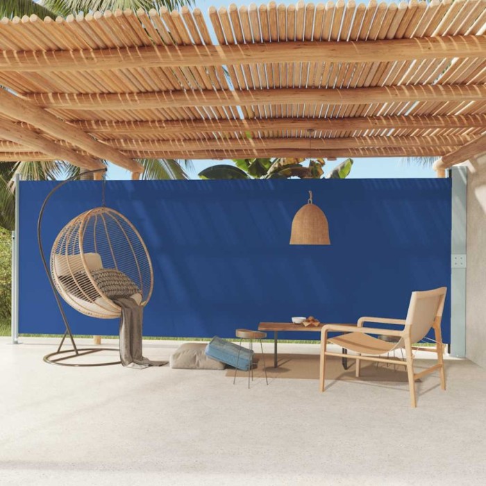 vidaXL Copertină laterală retractabilă de terasă, albastru, 200x600 cm 317972