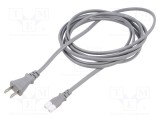 Cablu IEC C7 mamă 2x0,75mm&sup2; 3m gri 7A 125V LIAN DUNG