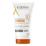 Cumpara ieftin Crema emolienta cu protectie solara SPF50+ pentru pielea sensibila Exomega Control, 150 ml, A-derma