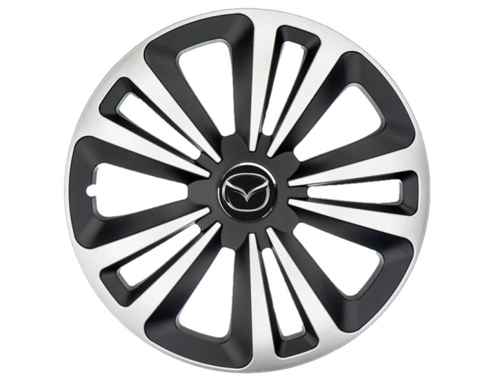 Set 4 Capace Roti Terra Gri-Negru R15, pentru gama auto Mazda