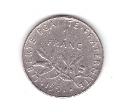 Moneda Franta 1 franc 1991, stare buna, curata foto