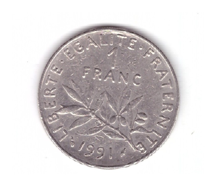 Moneda Franta 1 franc 1991, stare buna, curata