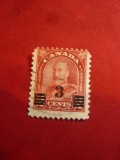 Timbru Canada 1932 Rege George V- 3C supratipar pe 2C carmin ,stampilat