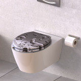SCH&Uuml;TTE Scaun de toaleta cu &icirc;nchidere silentioasa &quot;GREY STEEL&quot; GartenMobel Dekor, vidaXL