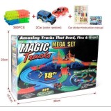 Magic Tracks 360 Piese - Pista Curse Flexibila, Luminoasa + 2 Masinute LED, Accesorii - As Seen On TV