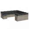 Set canapele de gradina cu perne, 12piese gri deschis poliratan