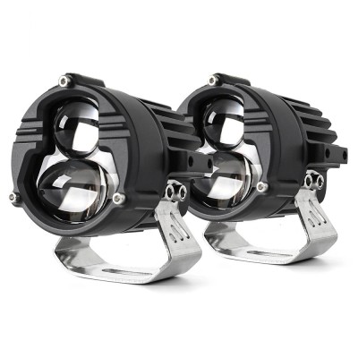 Set 2 proiectoare auto LED cu lupa, 3 faze, 12/24V, 100W/set foto
