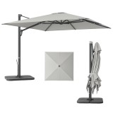Outsunny Umbrelă Suspendată 3.6x3 m Rotativă și Inclinabilă Gri Deschis | Aosom Romania