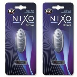 Cumpara ieftin Pachet 2 x Odorizant Auto K2 Nixo Brave, Tip Difuzor, Parfum Chypre, Ambalaj Clip