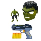 Cumpara ieftin Pistol Hulk cu figurina, masca si 6 cartuse moi