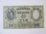 Rara! Suedia 10 Kronor 1944,bancnota din imagini