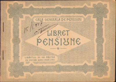 A2109 Libret de pensie, 1947, Timiș foto