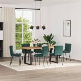 VidaXL Scaune de bucătărie, 6 buc., verde &icirc;nchis, catifea