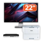Pachet office HP ProDesk 400 G4 Mini PC i5, monitor 22 inch si imprimanta