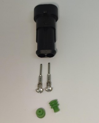 Set conector cablu Superseal 1.5 tata mufa 2 pin 2 pini inclusi + 2 garnituri incluse IP67 TE Connectivity 282104-1-SET-M foto