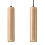 Lampă Suspendată Lino Lemn Natural Lemn 2 Bec Tub Scandinav De Interior