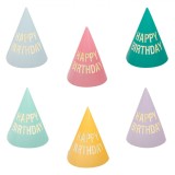Coifuri Petrecere Unisex, Model Happy Birthday, Set 12 Bucăți, Multicolor, &Icirc;nălțime 16cm, Oem