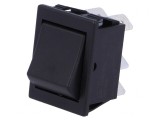 Comutator Rocker DPDT 2 Pozitii ON-(ON) 16A 250V Negru