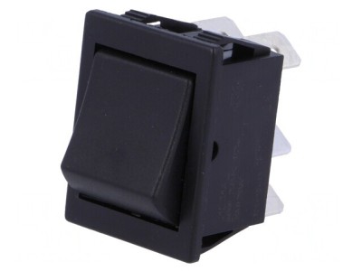 Comutator Rocker DPDT 2 Pozitii ON-(ON) 16A 250V Negru foto