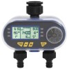 Programator Irigatii Digital Automat, 2 Zone, LCD, Temporizator Udare Gradina, Furtun 3/4&quot;, 1&quot;, ABS, Negru/Albastru/Gri