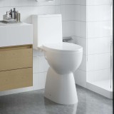 vidaXL Vas WC fără ramă, &icirc;nchidere silențioasă, + 7 cm, alb, ceramică