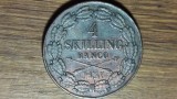 Suedia - moneda de colectie rara - 4 skilling banco 1851 - Oscar I - dimensiune mare ⌀37.2 mm, valoare catalog uriasa, pentru cunoscatori