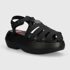 Love Moschino sandale femei, culoarea negru, cu platforma, JA16247I0II38000