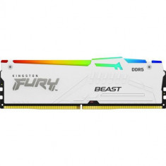 Memorie Kingston FURY Beast White RGB 32GB DDR5, 5600MT/s, CL40